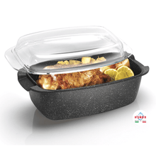 Carica l'immagine nel visualizzatore di Gallery, CASSERUOLA RETTANGOLARE CON COPERCHIO HARD COOK - Olympia Italian Premium Cookware