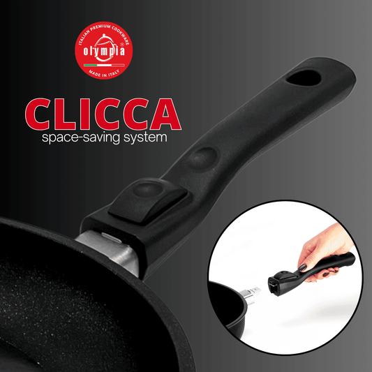 Padella Alta "Clicca" Diamant Plus Induction con Manico Rimovibile - Olympia Italian Premium Cookware