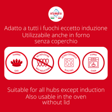 Carica l'immagine nel visualizzatore di Gallery, TEGAME CON COPERCHIO HARD COOK - Olympia Italian Premium Cookware