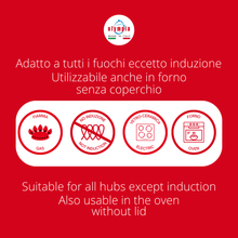 Carica l'immagine nel visualizzatore di Gallery, CASSERUOLA CON COPERCHIO HARD COOK - Olympia Italian Premium Cookware