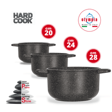 Carica l'immagine nel visualizzatore di Gallery, CASSERUOLA CON COPERCHIO HARD COOK - Olympia Italian Premium Cookware
