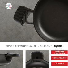 Carica l'immagine nel visualizzatore di Gallery, COVER PER MANIGLIE IN SILICONE NERO 2 pz - Olympia Italian Premium Cookware